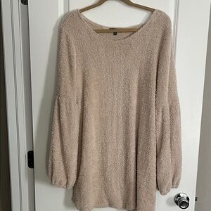 Cozy Beige Sweater Dress